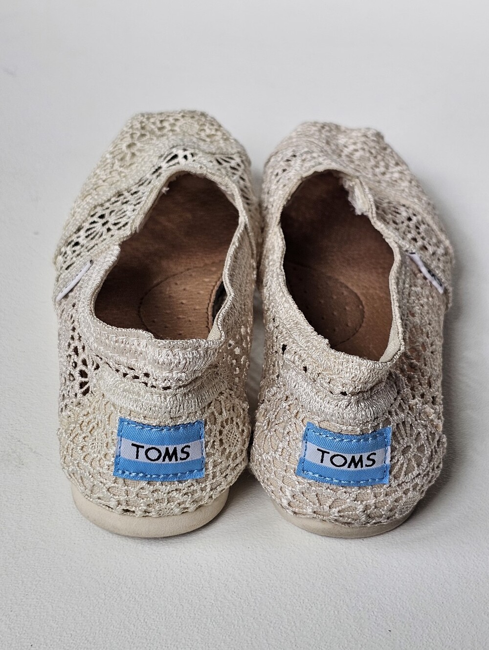 TOMS Alpargata Natural Moroccan Crochet Slip-On Flats Ivory Women's Size 6 - Picture 5 of 11